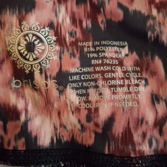 Brisos Floral Pink Women's Athletic Legging Shorts - Picture 4 of 7